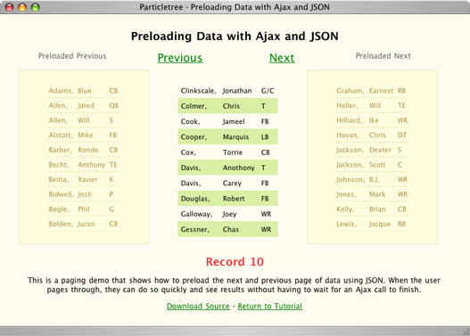 JSON Paging Demo